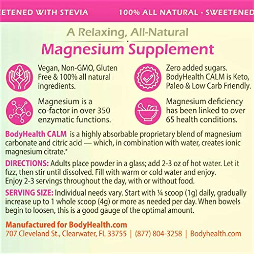 BodyHealth Calm (Berry Lemon 12oz), Relaxation Supplement That Helps Restore Healthy Magnesium Levels, Provides Calcium-Magnesium Balance, and Supports The Body’s Natural Response to Stress