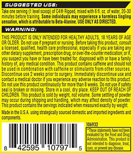 Cellucor C4 Ripped Pre Workout Powder Ultra Frost | Creatine Free + Sugar Free Preworkout Energy Supplement for Men & Women | 150mg Caffeine + Beta Alanine + Weight Loss | 30 Servings