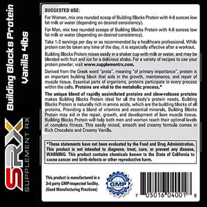 Supplement Rx (SRX) - Building Blocks Protein Creamy Vanilla 4 lbs, Whey Protein Powder Concentrate, Whey Protein Isolate, Egg White Protein Powder, Weight Loss, Gluten Free, Protein Shake Powder