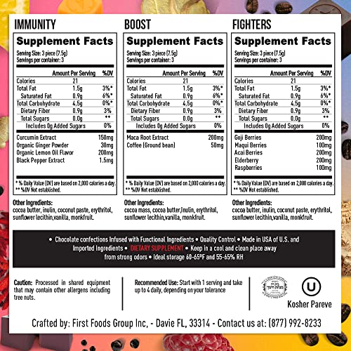 Southeast Chocolates Assorted Pack Sugar Free (Chocolate Booster, Fighter and immunity Energy Bites) – Support Physical Endurance and Memory Concentration – Vegan, Dairy-free, Soy-Free and All Natural (Small Tin 6 Pack/9 Bites ea.)