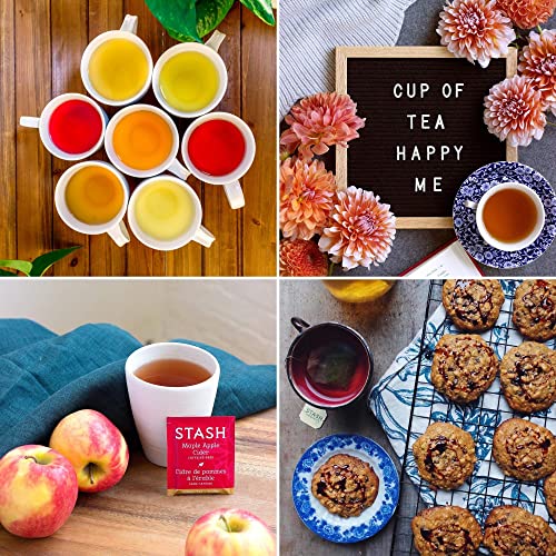 Stash Tea Bags Sampler - Caffeinated and Caffeine Free Variety Pack Gift Set - Individually Wrapped Packets - 50 Count, 50 Flavors /w Handmade Cotton Pouch