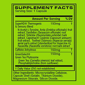 Cellucor Super HD Thermogenic Fat Burner Weight Loss Supplement, Appetite Suppressant, & Energy Booster Capsimax, Green Tea Extract, 160mg Caffeine & More 60 Capsules (Packaging May Vary)