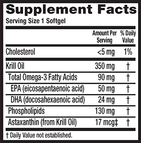 Antarctic Krill Oil 350mg Omega 3 Fatty Acid Supplement, MegaRed EPA & DHA Krill Oil Softgels (130cnt box), Phopholipids, Antioxidant Astaxanthin, Heart Health Supplement With No Fish Oil Aftertaste