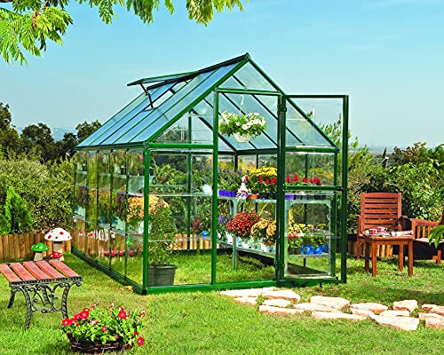 Palram HG5510G Hybrid Hobby Greenhouse, 6' x 10' x 7', Forest Green