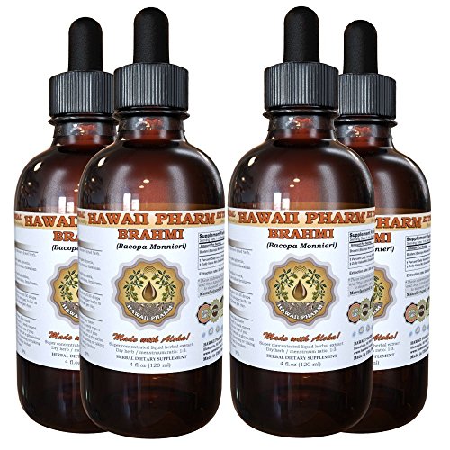 Brahmi Liquid Extract, Brahmi Liquid (Bacopa Monnieri) Tincture 4x4 oz