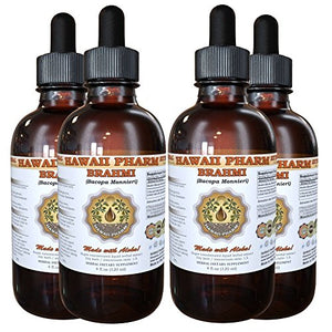 Brahmi Liquid Extract, Brahmi Liquid (Bacopa Monnieri) Tincture Supplement 4x4 oz