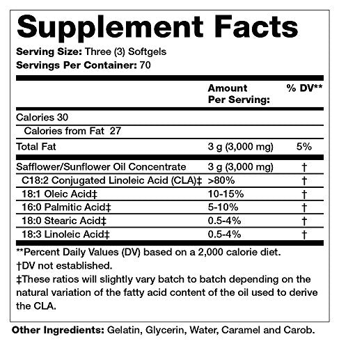 Olympian Labs Cla-conjugated Linoleic Acid, 3000 mg, 210 sotfgels (70 Servings)