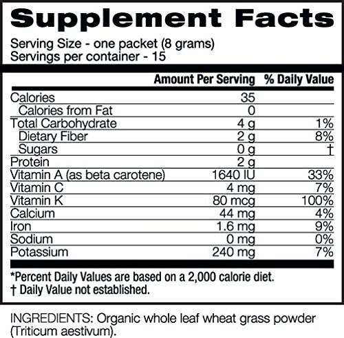 Amazing Grass Wheat Grass Powder: 100% Whole-Leaf Wheat Grass Powder for Energy, Detox & Immunity Support, Chlorophyll Providing Greens, 15 Servings