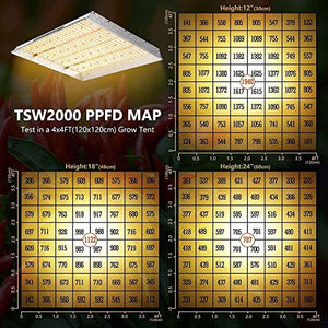 MARS HYDRO Grow Tent Kit Complete 4x4ft TSW 2000W Dimmable Light 48"x48"x80" Grow Tent Complete System 1680D Hydroponics Growing Tent Indoor Grow Tent Kit with Upgraded 6" Ventilation Kit 684pcs LED