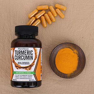 Turmeric Curcumin with BioPerine Black Pepper & 95% Curcuminoids, 1965mg, Maximum Absorption for Joint Support & Healthy Inflammatory Response, Non-GMO Turmeric Capsules, Made in USA - 90 Veg Caps