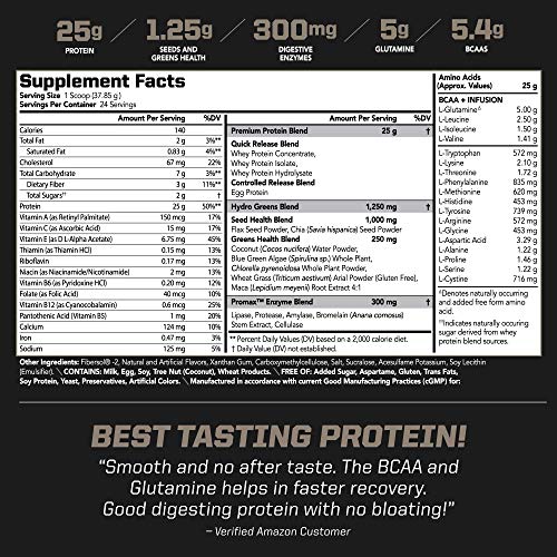 PMD Sports Amplify XL Premium Whey Protein Supplement Hydro Greens Blend - Glutamine and Whey Protein Matrix with Superfood for Muscle, Strength and Recovery - Vanilla Flex (48 Servings)