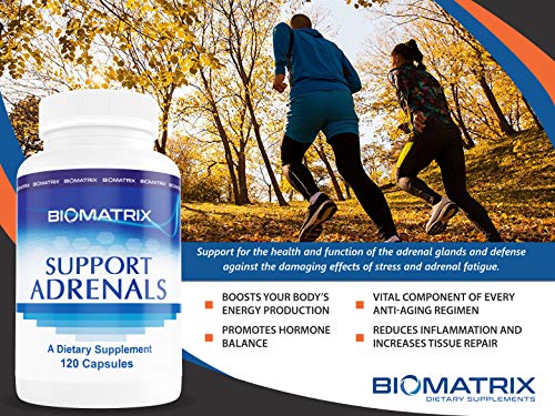 Supplement for Adrenal Health, DHEA, Pregnenolone, 5-MTHF, B Vitamins, Vitamin C, Adaptogens - for Fatigue, Stress, Hormone Balance - 120 Count Vegetarian Caps