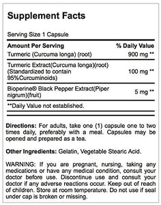 Puritan's Pride Turmeric Curcumin 1000 Mg W/Bioperine Capsules, 60 Count