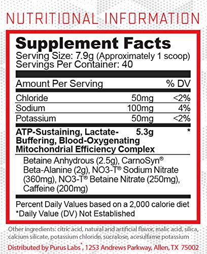 Purus Labs Condense Melonberry Cooler Endurance Enhancing Pre-Workout Powder – Caffeine for Energy – Beta-Alanine – Great Pumps – Clean Energy – Nitric Oxide Boosting – Zero Dyes – Full 40 servs