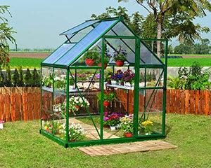 Palram HG5504G Hybrid Hobby Greenhouse, 6' x 4' x 7', Forest Green