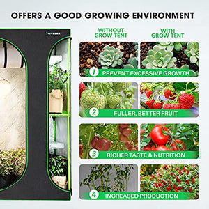 VIVOSUN 2-in-1 36”x24”x53” Mylar Reflective Grow Tent for Indoor Hydroponic Growing System