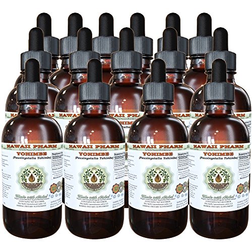 Yohimbe Alcohol-Free Liquid Extract, Yohimbe Liquid (Pausinystalia Yohimbe) Dried Bark Glycerite 15x4 oz