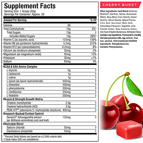 Creatine Powder | MuscleTech Cell-Tech Elite Creatine Powder | Post Workout Recovery Drink | Muscle Builder for Men & Women | Creatine HCl Supplement | Cherry Burst (20 Servings)