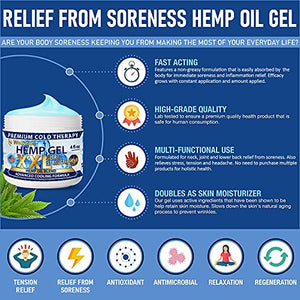 Hemp Gel 2,500,000 Ultra Strength - for Muscle, Back, Nerve, Knee, Joint Relief - All-Natural Blend of Hemp Oil, Arnica, Coconut Oil, Chamomile, Menthol, Vitamin E - Cooling, Soothing, Relaxing