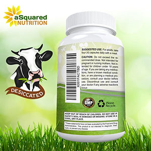 Grass Fed Beef Liver (Desiccated) - 180 Capsules - Argentine Pasture-Raised Beef Liver Pills - 3000mg Supplement Powder Per Serving - Natural Iron, B12, Vitamin A for Energy - Non-GMO