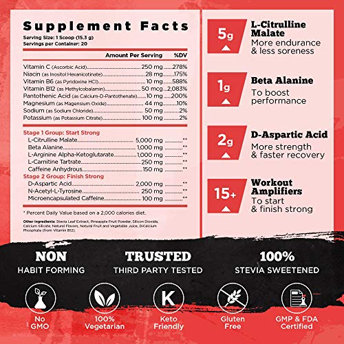 OLD SCHOOL VINTAGE BLAST – All Natural Pre-Workout Powder, Smooth Energy, NO2 Pumps, Training Endurance, D-Aspartic Acid, Citrulline, Beta Alanine, Carnitine, Vit C, Blueberry Lemonade, Vegan, Non-GMO