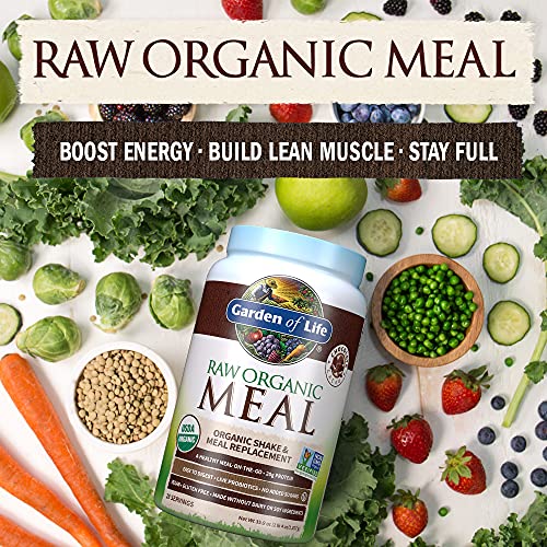Garden of Life Raw Organic Meal Replacement Shakes for Weight Loss - Chocolate Plant Based Protein Powder, Pea Protein, Sprouts, Greens, Dairy Free All in One Shake for Women and Men, 28 Servings