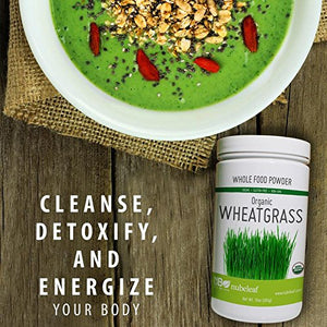 Nubeleaf Wheat Grass Powder - Non-GMO, Gluten-Free, Organic, Raw, Vegan Source of Essential Vitamins & Minerals - Single-Ingredient Nutrient Rich Superfood for Cooking, Baking, Smoothies (10oz)