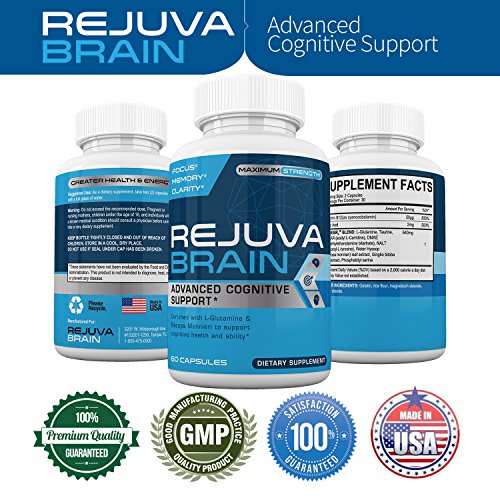 Rejuva Brain- Advanced Cognitive Support- Enriched w/L-Glutamine & Bacopa Monnieri to Support Cognitive Health and Ability