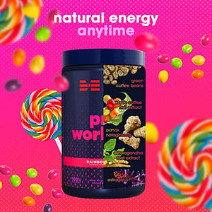 BEAM Be Amazing - Vegan Pre-Workout Powder, All-Natural Caffeine, Gluten-Free Energy Booster Powdered Drink with Adaptogens, No Crash, No Jitters, Rainbow Candy, 40 Scoops