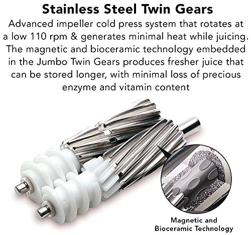 Tribest GSE-5050 Greenstar Elite, Cold Press Complete Masticating Slow Juicer with Jumbo Twin Gears