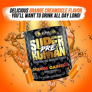 Alpha Lion Pre Workout, Increases Strength & Endurance, Powerful, Clean Energy Without Crash (42 Servings, Orange Gainsicle)