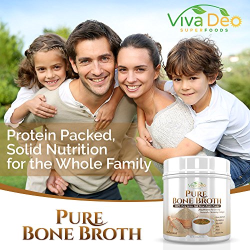 Viva Deo - Bone Broth Protein Powder - Grass Fed Beef - Mixes Instantly - Antibiotic & Hormone Free | Keto Diet Paleo Protein Powder w/Naturally Occurring Collagen & 19 Amino Acids – 20 Grams Protein