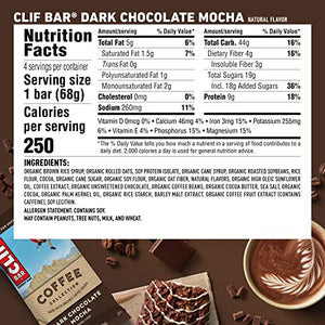 CLIF BARS with 1 Shot of Espresso - Energy Bars - Coffee Collection Variety Pack - 65 mgs of Caffeine Per Bar - Made with Organic Oats - Plant Based Food- Kosher (2.4 Ounce Breakfast Bars, 15 Count)