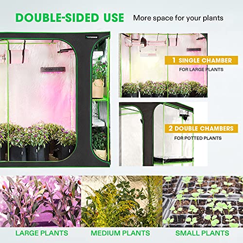 VIVOSUN 2-in-1 36”x24”x53” Mylar Reflective Grow Tent for Indoor Hydroponic Growing System