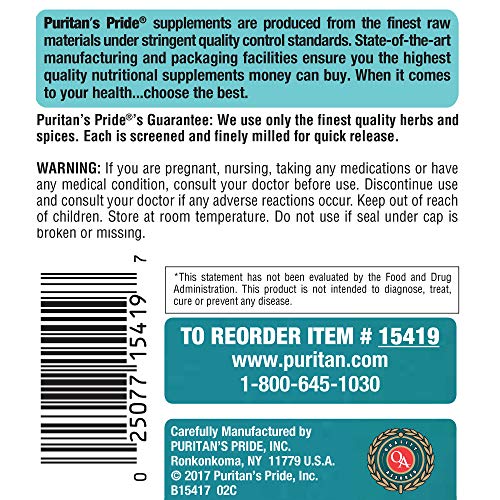 Puritan's Pride Turmeric Curcumin 500 mg-180 Capsules
