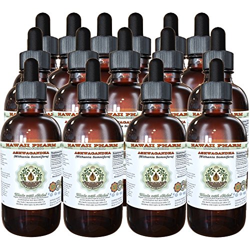 Ashwagandha Alcohol-Free Liquid Extract, Organic Ashwagandha (Withania Somnifera) Dried Root Glycerite 15x4 oz