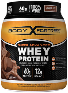 Body Fortress Super Advanced Whey Protein Powder, Gluten Free, Chocolate, 2 lbs