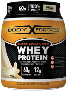 Body Fortress Super Advanced Whey Protein Powder, Gluten Free, Vanilla, 2 lbs